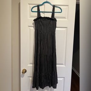 PAIGE Tiered Midi Navy Dress | Size S